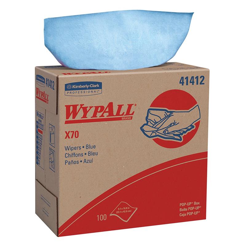 WYPALL X70 POP-UP BOX BLUE 100 WIPERS - Plant Safety